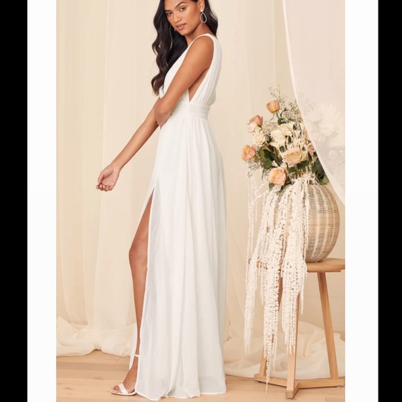 Lulus Heavenly Hues White Maxi Dress - perfect for engagement shoots!🤍💍 - Picture 3 of 9